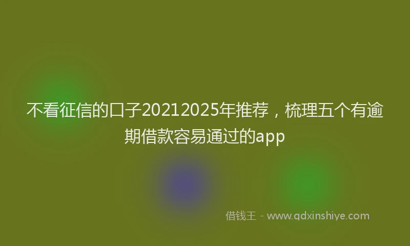 不看征信的口子20212025年推荐，梳理五个有逾期借款容易通过的app