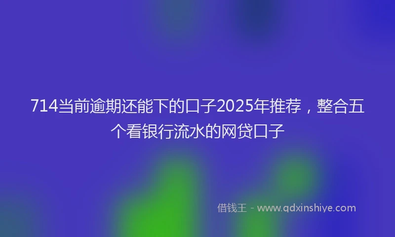 714当前逾期还能下的口子2025年推荐，整合五个看银行流水的网贷口子