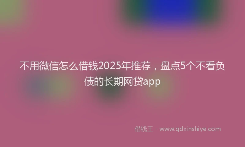 不用微信怎么借钱2025年推荐，盘点5个不看负债的长期网贷app