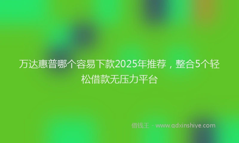 万达惠普哪个容易下款2025年推荐，整合5个轻松借款无压力平台