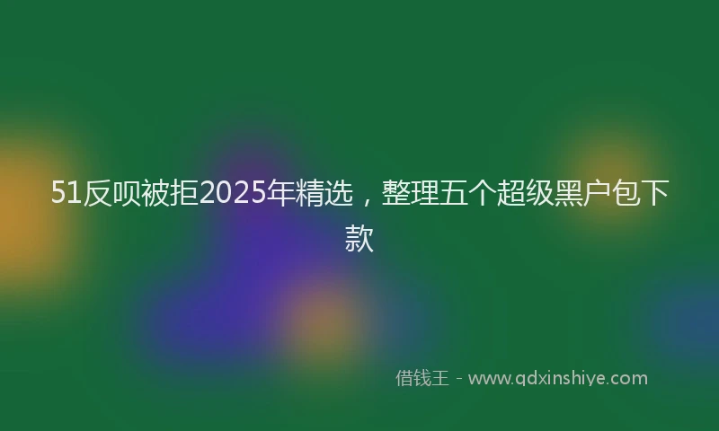 51反呗被拒2025年精选，整理五个超级黑户包下款
