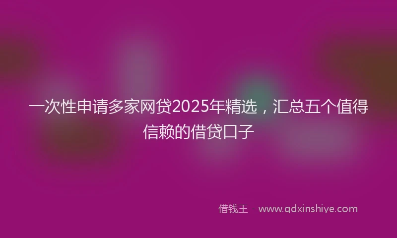 一次性申请多家网贷2025年精选，汇总五个值得信赖的借贷口子