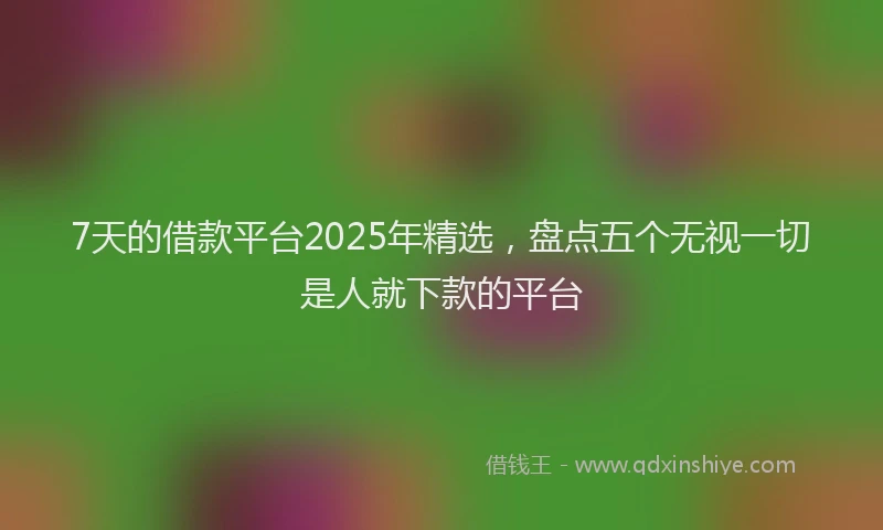 7天的借款平台2025年精选，盘点五个无视一切是人就下款的平台