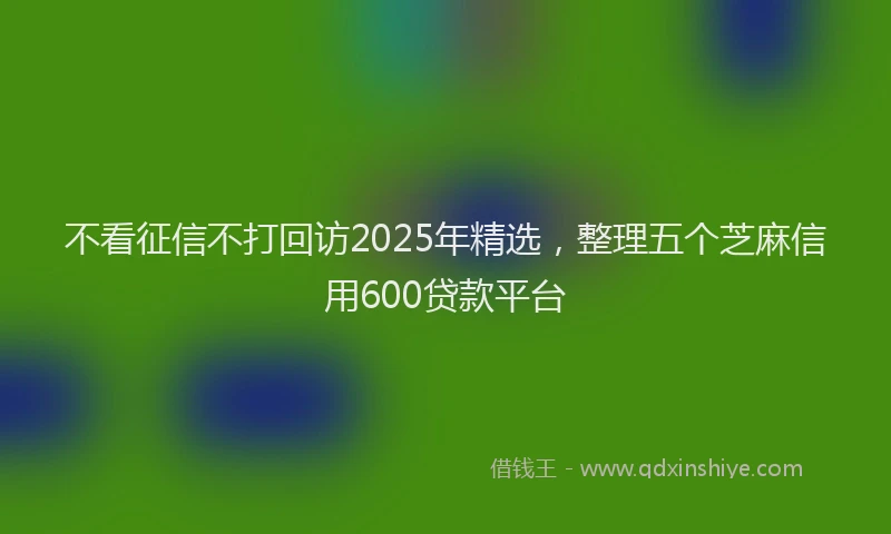 不看征信不打回访2025年精选，整理五个芝麻信用600贷款平台