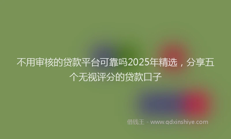 不用审核的贷款平台可靠吗2025年精选，分享五个无视评分的贷款口子