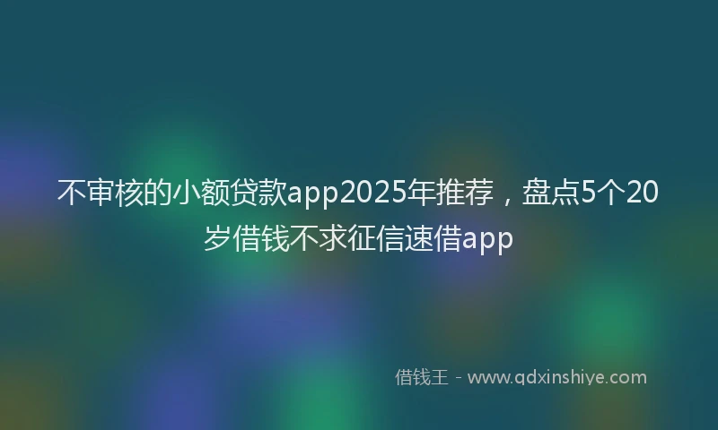 不审核的小额贷款app2025年推荐，盘点5个20岁借钱不求征信速借app