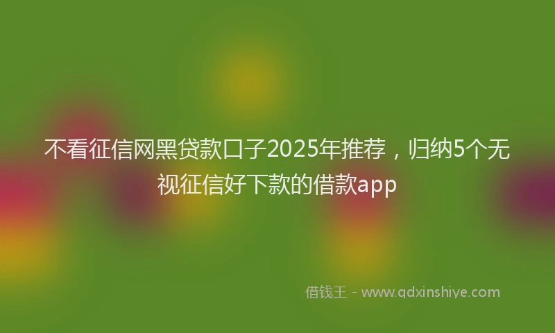 不看征信网黑贷款口子2025年推荐，归纳5个无视征信好下款的借款app