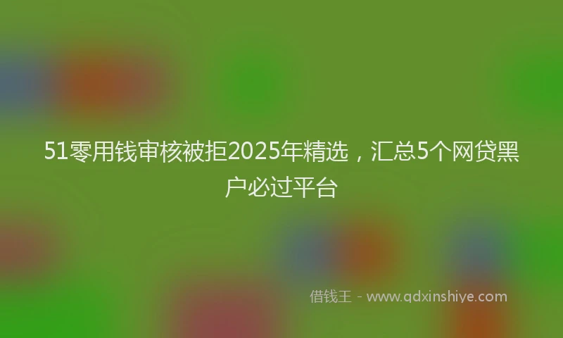 51零用钱审核被拒2025年精选，汇总5个网贷黑户必过平台