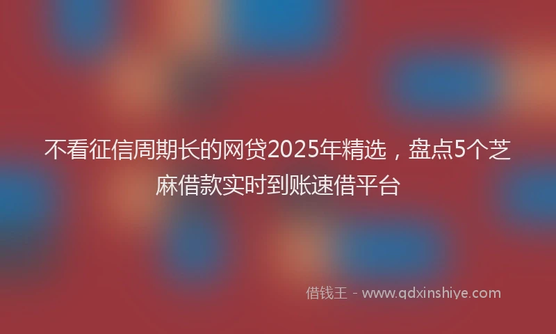 不看征信周期长的网贷2025年精选，盘点5个芝麻借款实时到账速借平台