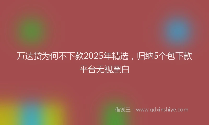 万达贷为何不下款2025年精选，归纳5个包下款平台无视黑白
