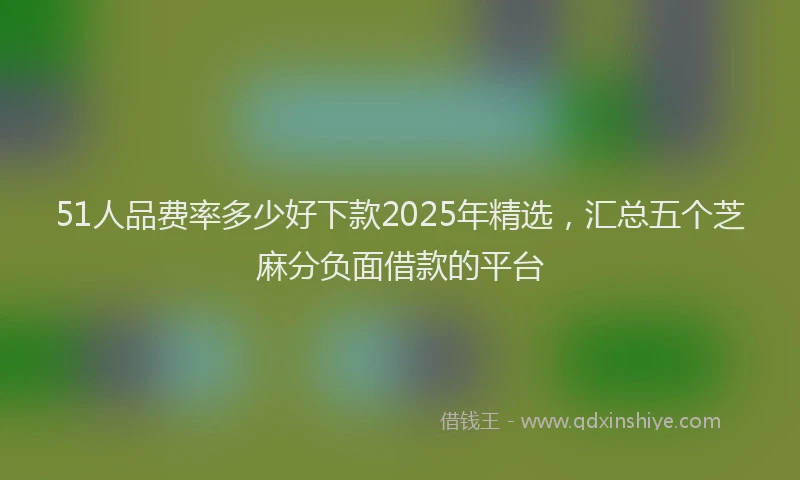 51人品费率多少好下款2025年精选，汇总五个芝麻分负面借款的平台