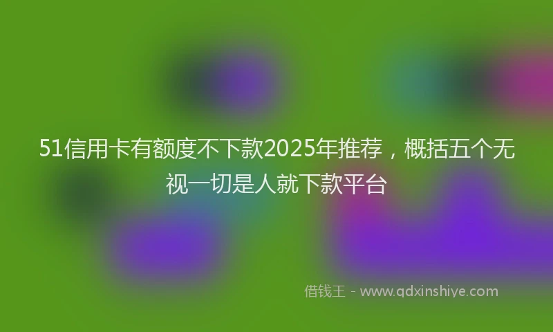 51信用卡有额度不下款2025年推荐，概括五个无视一切是人就下款平台