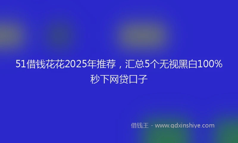 51借钱花花2025年推荐，汇总5个无视黑白100%秒下网贷口子