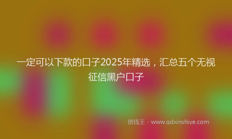 一定可以下款的口子2025年精选，汇总五个无视征信黑户口子
