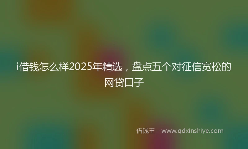 i借钱怎么样2025年精选，盘点五个对征信宽松的网贷口子