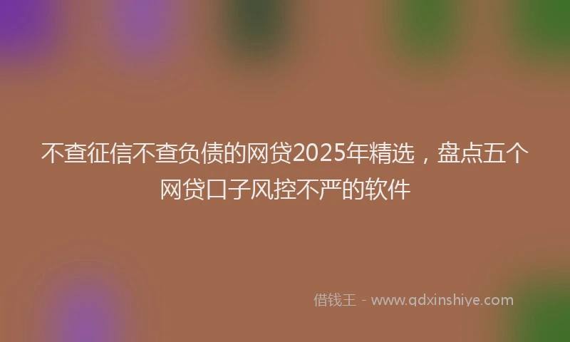 不查征信不查负债的网贷2025年精选，盘点五个网贷口子风控不严的软件