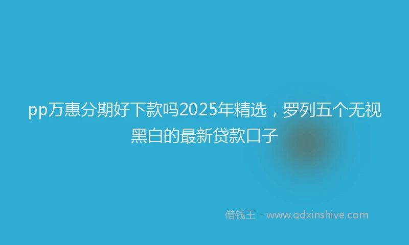 pp万惠分期好下款吗2025年精选，罗列五个无视黑白的最新贷款口子