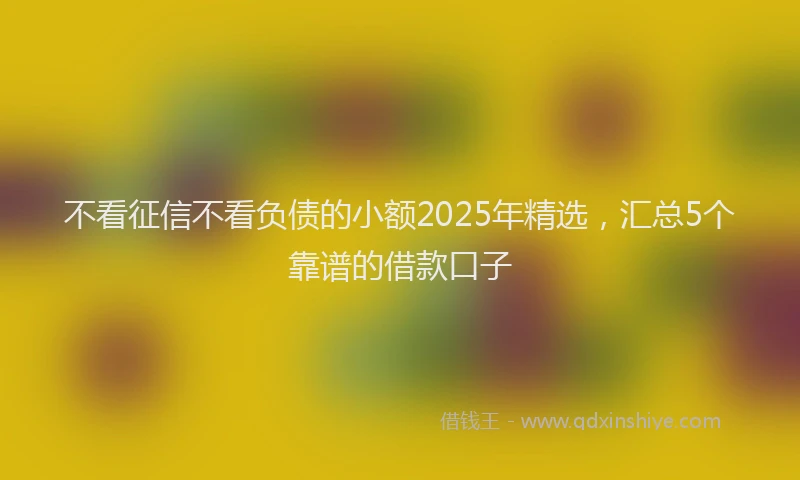 不看征信不看负债的小额2025年精选，汇总5个靠谱的借款口子