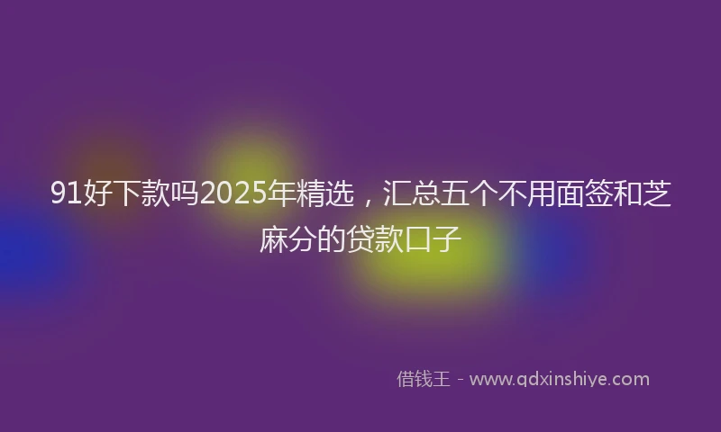 91好下款吗2025年精选，汇总五个不用面签和芝麻分的贷款口子