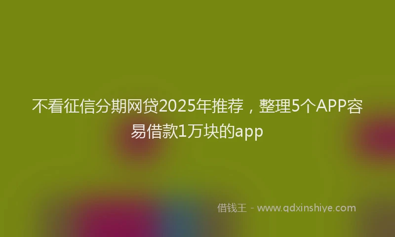 不看征信分期网贷2025年推荐，整理5个APP容易借款1万块的app