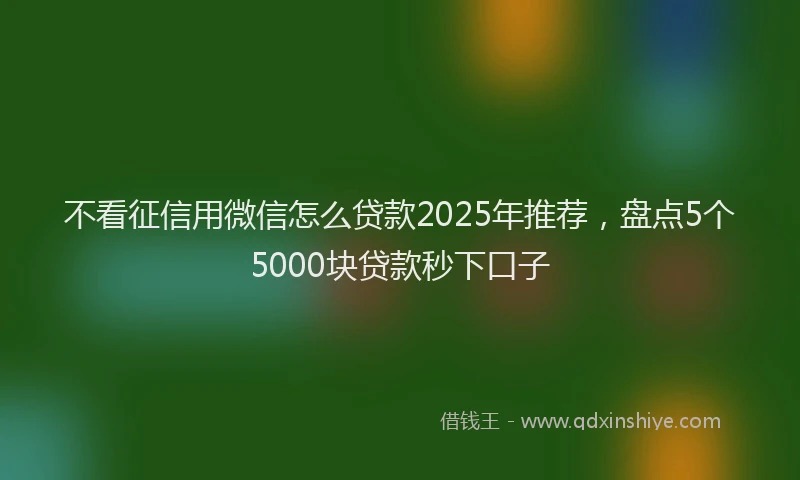 不看征信用微信怎么贷款2025年推荐，盘点5个5000块贷款秒下口子