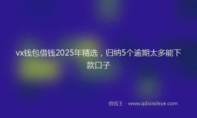 vx钱包借钱2025年精选，归纳5个逾期太多能下款口子