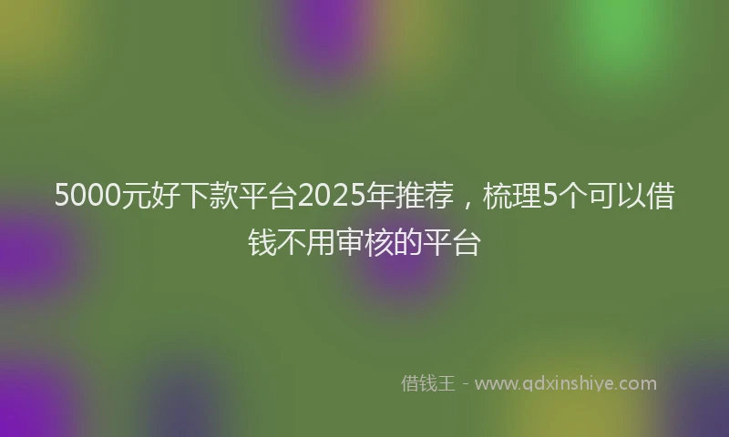 5000元好下款平台2025年推荐，梳理5个可以借钱不用审核的平台