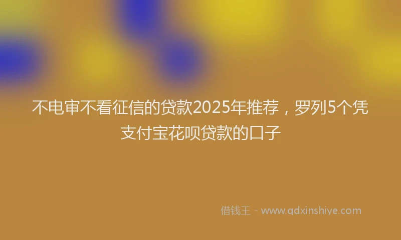 不电审不看征信的贷款2025年推荐，罗列5个凭支付宝花呗贷款的口子