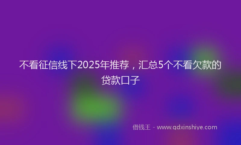 不看征信线下2025年推荐，汇总5个不看欠款的贷款口子
