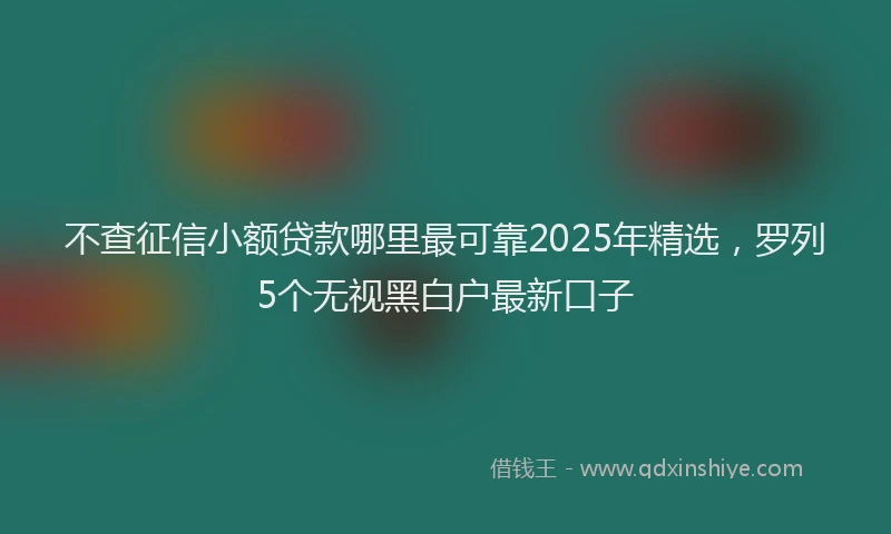 不查征信小额贷款哪里最可靠2025年精选，罗列5个无视黑白户最新口子