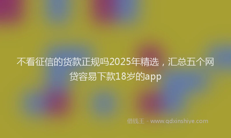 不看征信的货款正规吗2025年精选，汇总五个网贷容易下款18岁的app