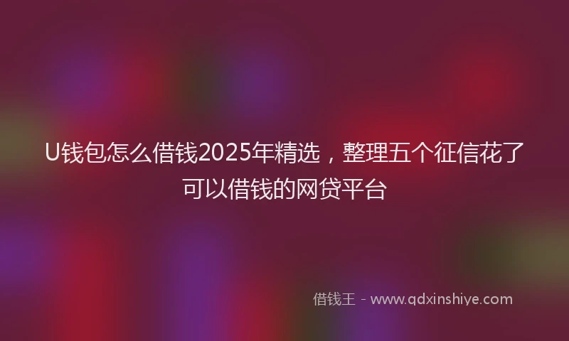 U钱包怎么借钱2025年精选，整理五个征信花了可以借钱的网贷平台
