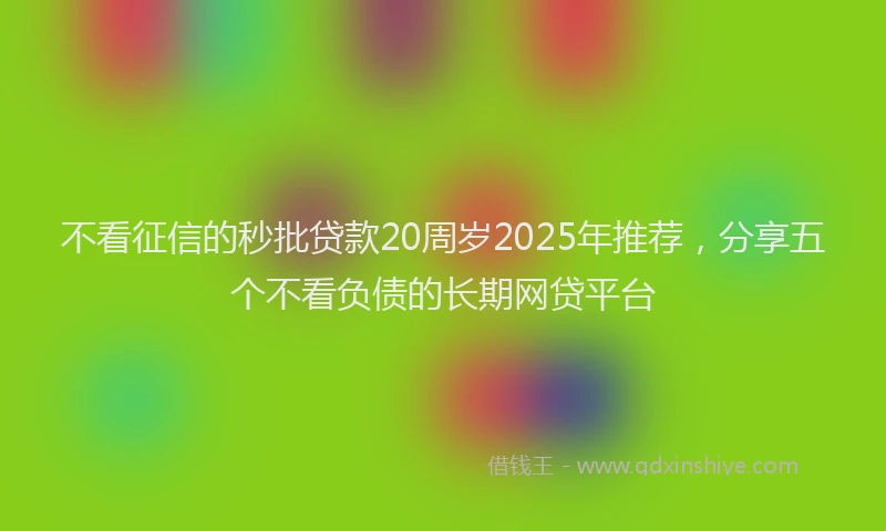 不看征信的秒批贷款20周岁2025年推荐，分享五个不看负债的长期网贷平台