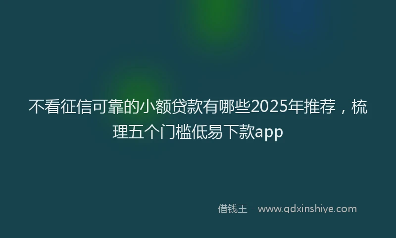 不看征信可靠的小额贷款有哪些2025年推荐，梳理五个门槛低易下款app