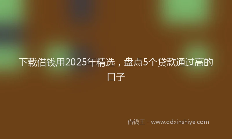 下载借钱用2025年精选，盘点5个贷款通过高的口子