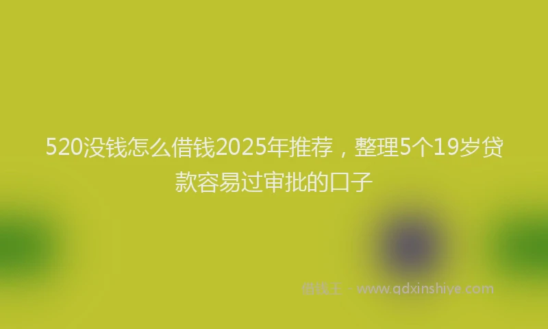 520没钱怎么借钱2025年推荐，整理5个19岁贷款容易过审批的口子