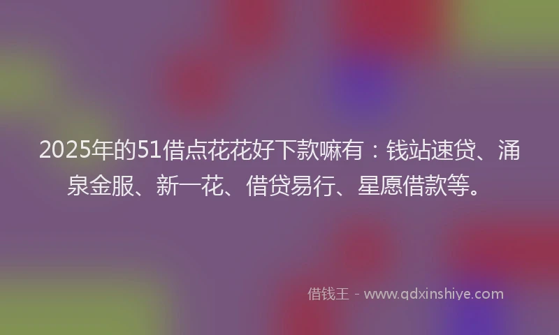 2025年的51借点花花好下款嘛有：钱站速贷、涌泉金服、新一花、借贷易行、星愿借款等。
