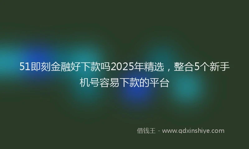 51即刻金融好下款吗2025年精选，整合5个新手机号容易下款的平台