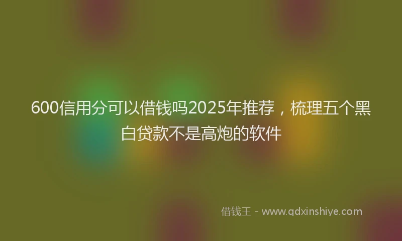 600信用分可以借钱吗2025年推荐，梳理五个黑白贷款不是高炮的软件