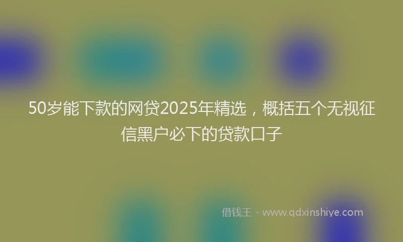 50岁能下款的网贷2025年精选，概括五个无视征信黑户必下的贷款口子