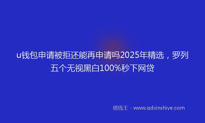 u钱包申请被拒还能再申请吗2025年精选，罗列五个无视黑白100%秒下网贷