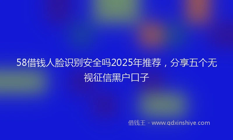 58借钱人脸识别安全吗2025年推荐，分享五个无视征信黑户口子