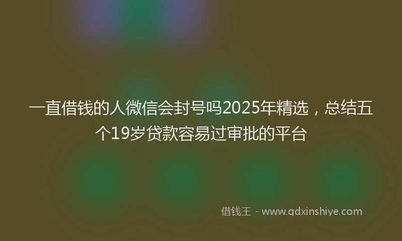 一直借钱的人微信会封号吗2025年精选，总结五个19岁贷款容易过审批的平台