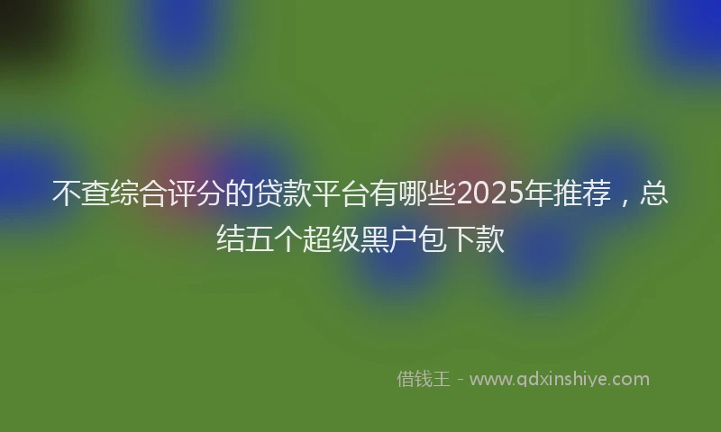 不查综合评分的贷款平台有哪些2025年推荐，总结五个超级黑户包下款