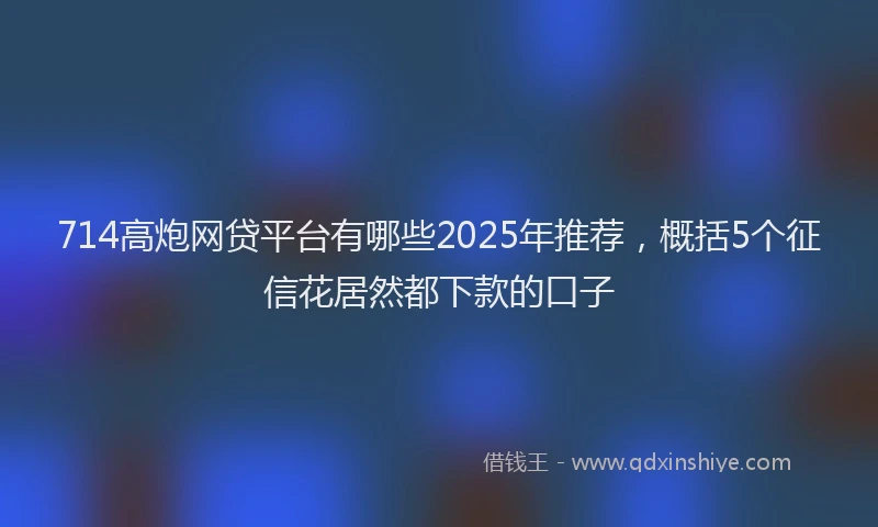 714高炮网贷平台有哪些2025年推荐，概括5个征信花居然都下款的口子
