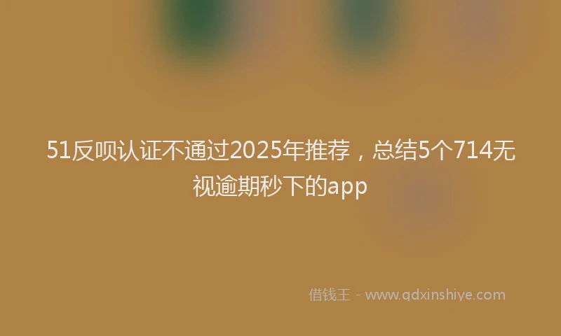 51反呗认证不通过2025年推荐，总结5个714无视逾期秒下的app