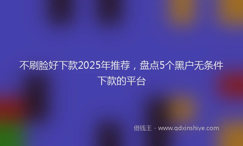 不刷脸好下款2025年推荐，盘点5个黑户无条件下款的平台