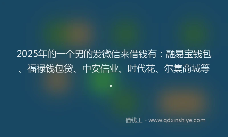 2025年的一个男的发微信来借钱有：融易宝钱包、福禄钱包贷、中安信业、时代花、尔集商城等。