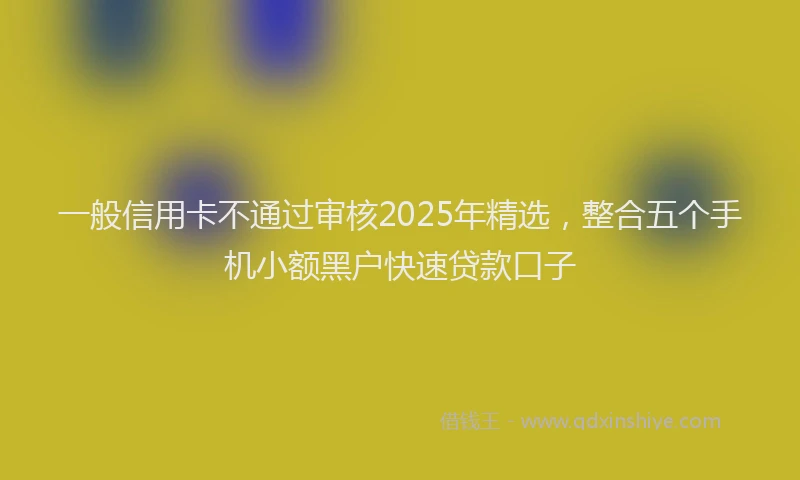 一般信用卡不通过审核2025年精选，整合五个手机小额黑户快速贷款口子