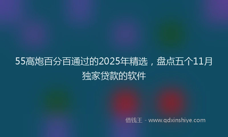 55高炮百分百通过的2025年精选，盘点五个11月独家贷款的软件